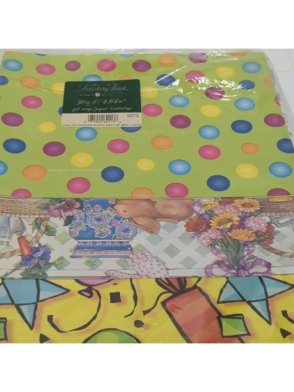 Vtg Finishing Touch AGC All Occasion 8 Full Sheets 50 sq.ft Wrapping Paper 0272